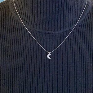 Lia Sophia silver-tone and crystal moon necklace